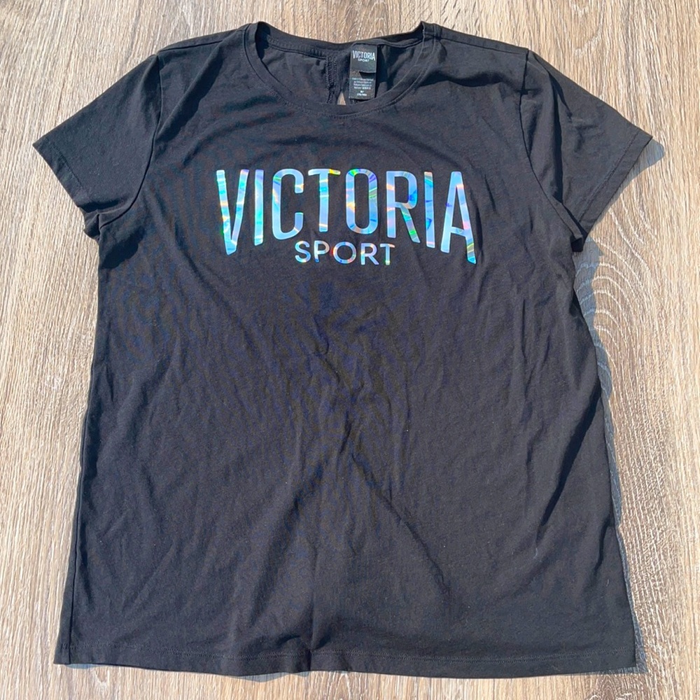 Victoria Secret sport holographic logo tee